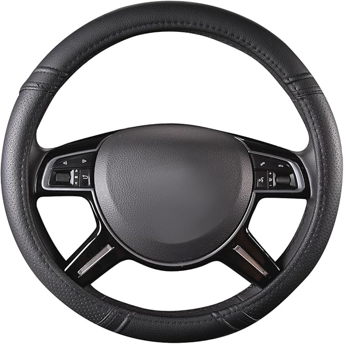 Car Pass Classical Leather Automotive Universal Steering Wheel Covers, - Image 2