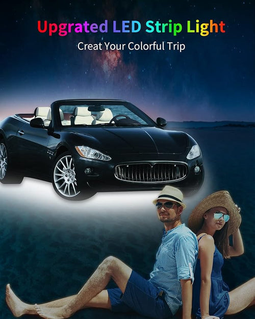 12V Car LED Strip Light, 24inch Car Interior Light Strip IP68 Waterproof - Image 2