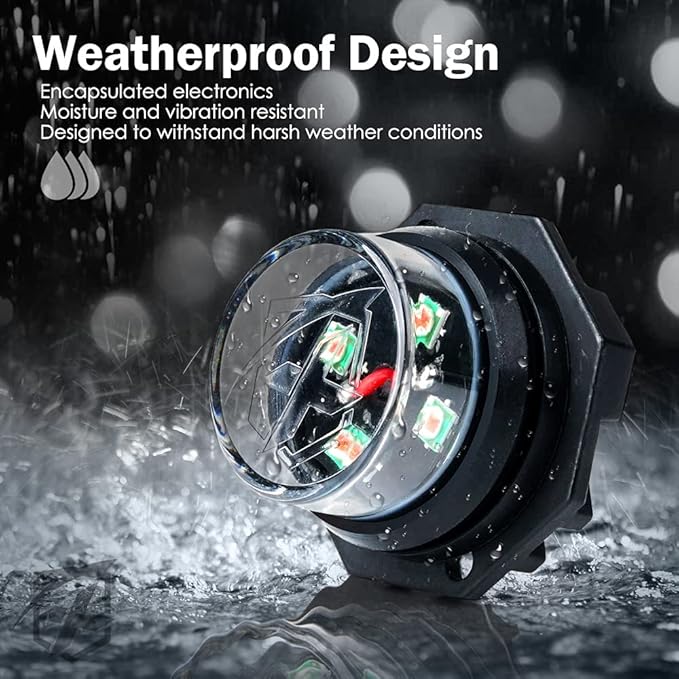 Xprite White Red LED Hideaway Strobe Lights Kit, 20 Flashing Patterns w/Control - Image 3