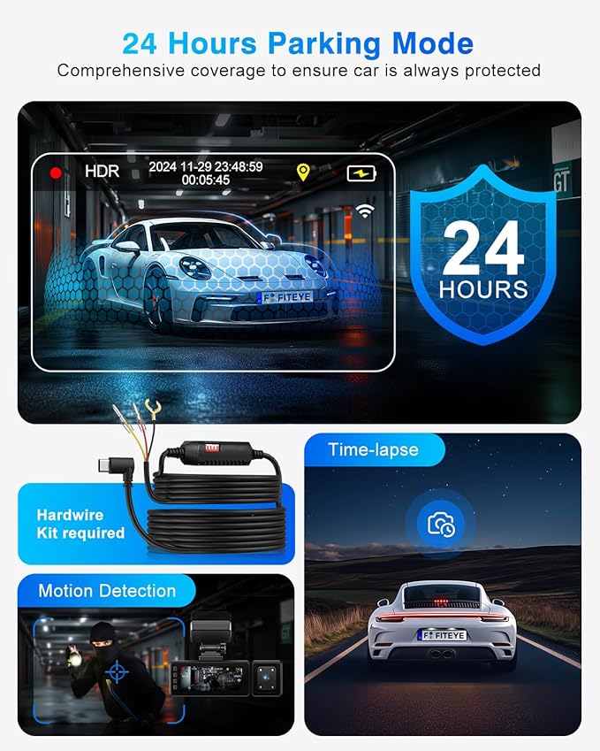 3 Channel 4K Dash Cam, IMX335 STARVIS Sensor, 4K+2K Front and Inside, - Image 8