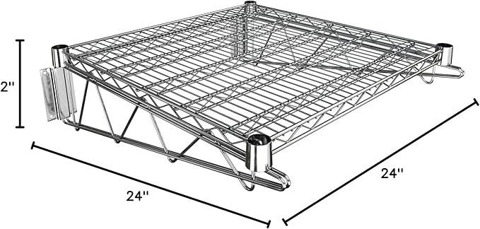 24" x 24" Chrome Wire Wall Mount Shelf - Image 3