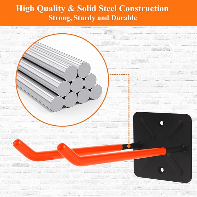 Steel Garage Storage Hooks Wall Tool Organizer, 14 Inch Garage Hook Heavy Duty - Image 6