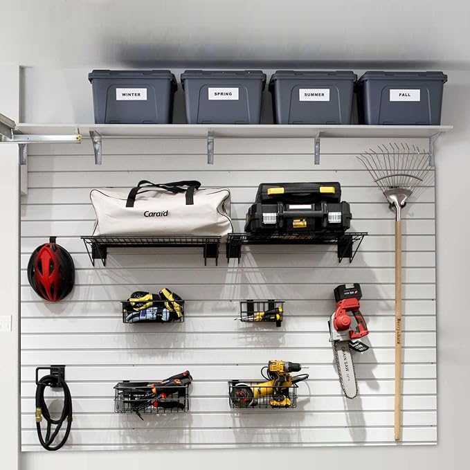 Slatwall Panel Garage Organizer PVC Slatwall Heavy Duty Wall Mounted Rack - Image 7