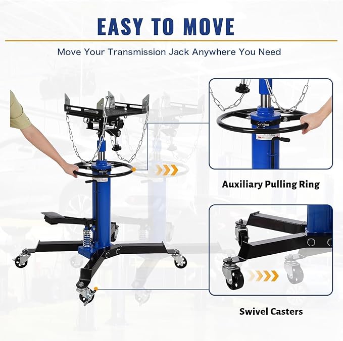 Transmission Jack 1100 LBS Hydraulic Telescoping 2-Stage Lift Jack Stand - Image 6