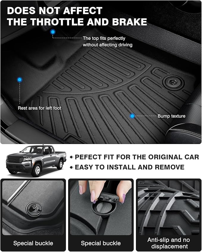 Powerty Floor Mats for 2022 2023 2024 2025 Nissan Frontier Accessories All - Image 4