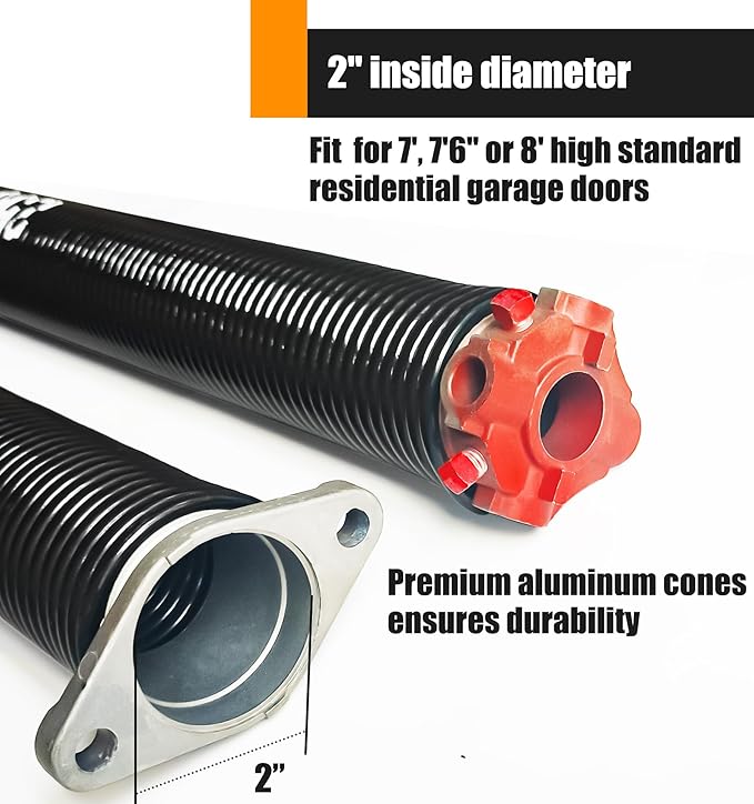 Garage Door Torsion Springs Set, Pair of 2" ID Electrophoresis Coated Garage - Image 4