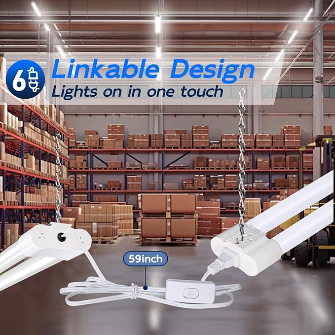 hykolity 6 Pack 4FT Linkable LED Shop Light - Image 4