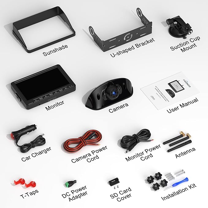 Fookoo HD 1080P 7" Wireless RV Backup Camera System - Image 8
