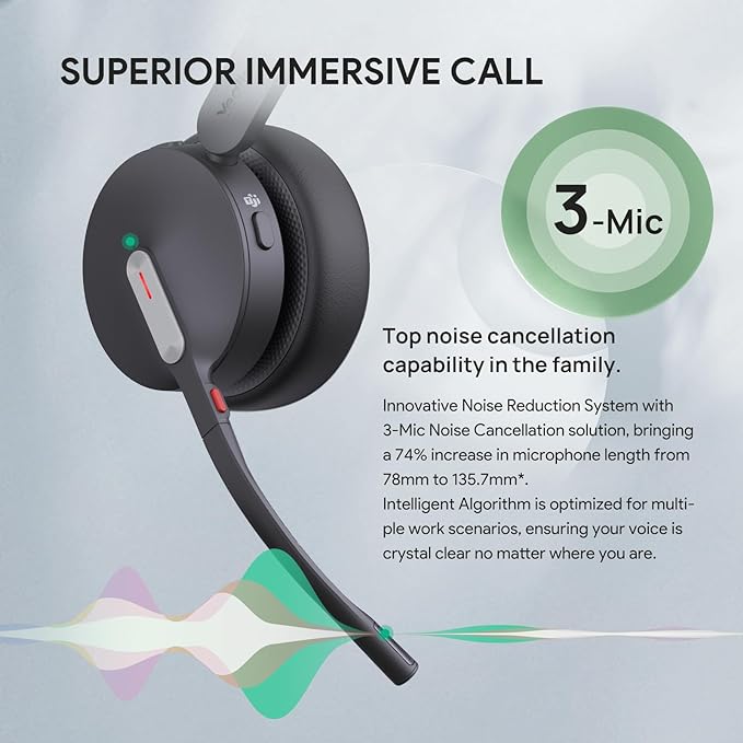 Yealink BH70 with Stand Wireless Bluetooth Headset with Microphone - Image 7