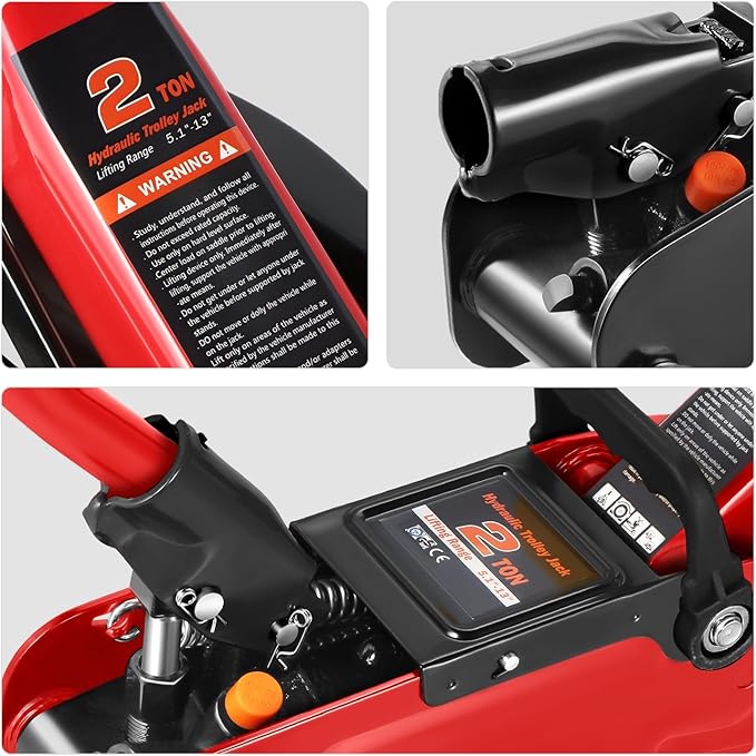 DNA MOTORING Floor Jack 2 Ton Capacity, Fast Lift Low Profile Hydraulic Trolley - Image 6