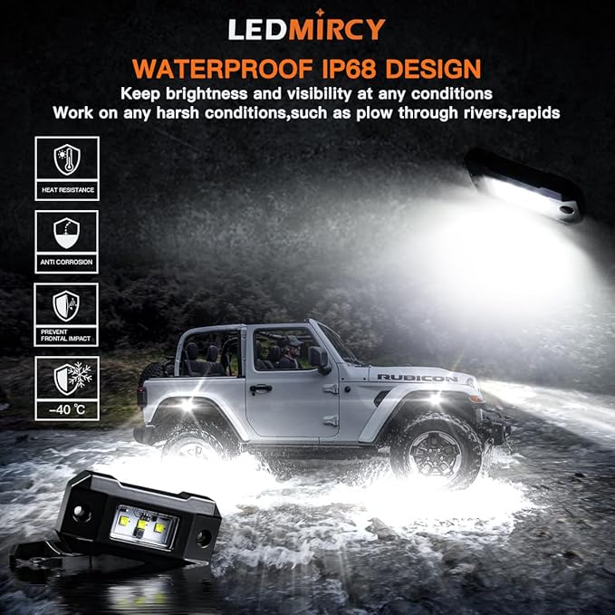 R4 Pure White LED Rock Lights Kit - Image 3