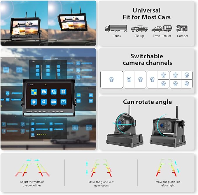 Magnetic Wireless Backup Camera: 10" HD 1080P DVR Monitor - Image 6