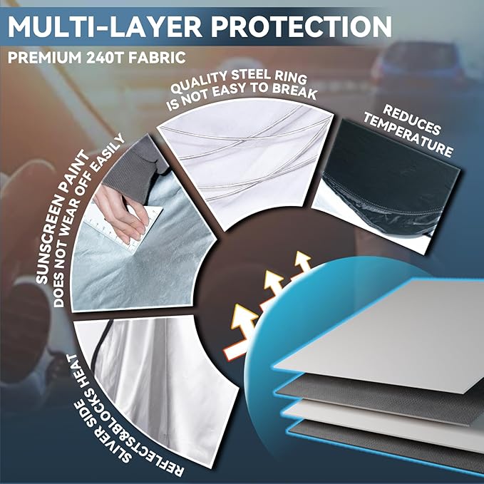 Windshield Sun Shade for Toyota Camry 2025 2026 LE XLE Hybrid SE XSE - Image 7