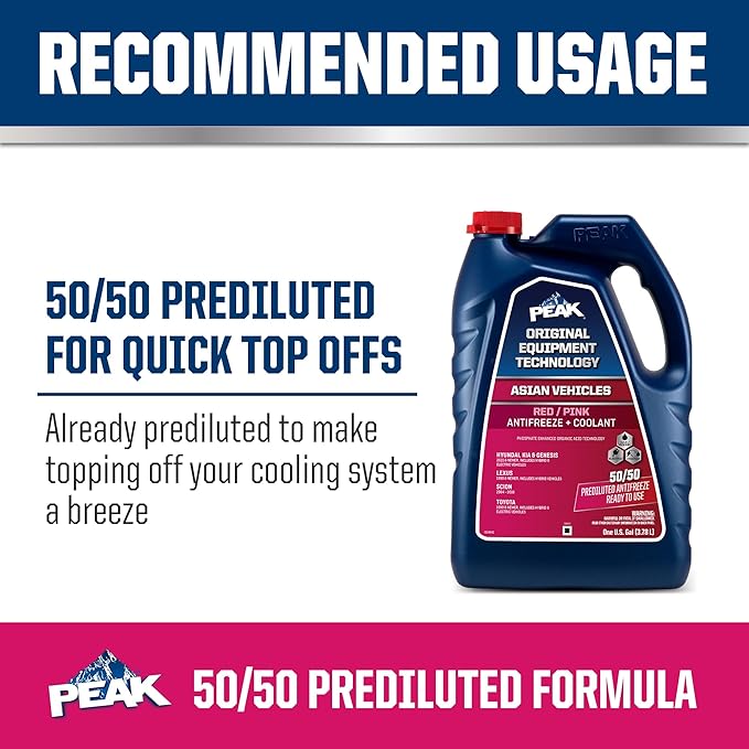 PEAK OET Extended Life Red/Pink 50/50 Prediluted Antifreeze/Coolant - Image 6
