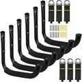 6 Set Garage Wall Mounts, 9 Large Wall J Hooks by Tahikem