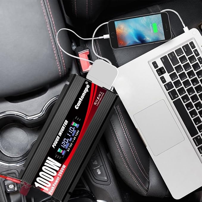 1000W/2000W Car Power Inverter DC 12V to 110V/120V AC Converter - Image 7