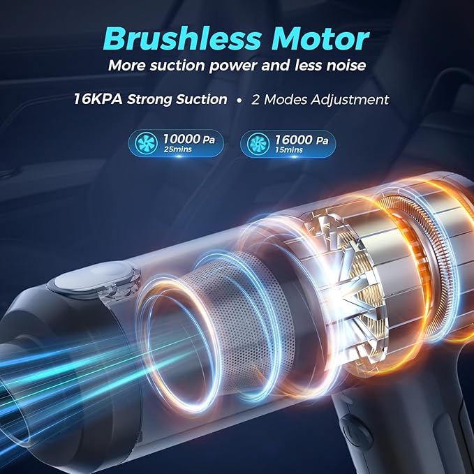 2-in-1 Car Vacuum&Air Duster, 65w/16kpa/30 Mins, High Powerful Dust Cleaner - Image 3
