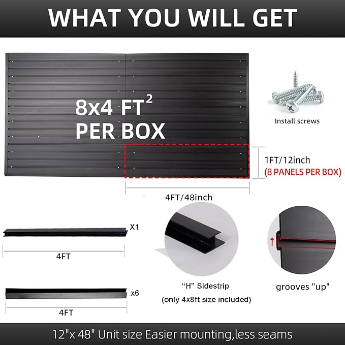 Slat Wall Paneling Garage Wall Organizer, Slat Board PVC Wall Panels Garage - Image 3