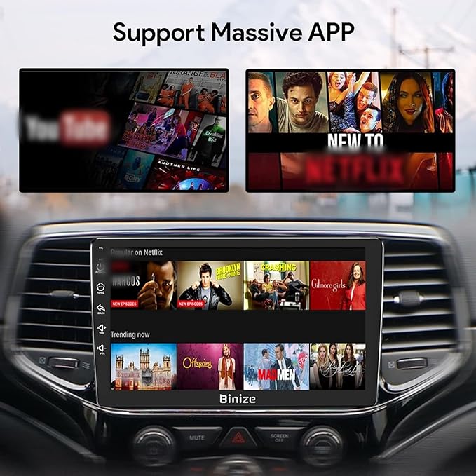 BINIZE Android Double Din 10.1 Inch Touch Screen Bluetooth Car Radio, Radio - Image 6