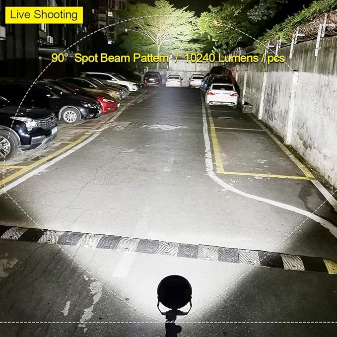 EXZEIT 9 Inch LED Round Driving Lights, 128W 20480 Lumens Offroad Fog Lights - Image 2
