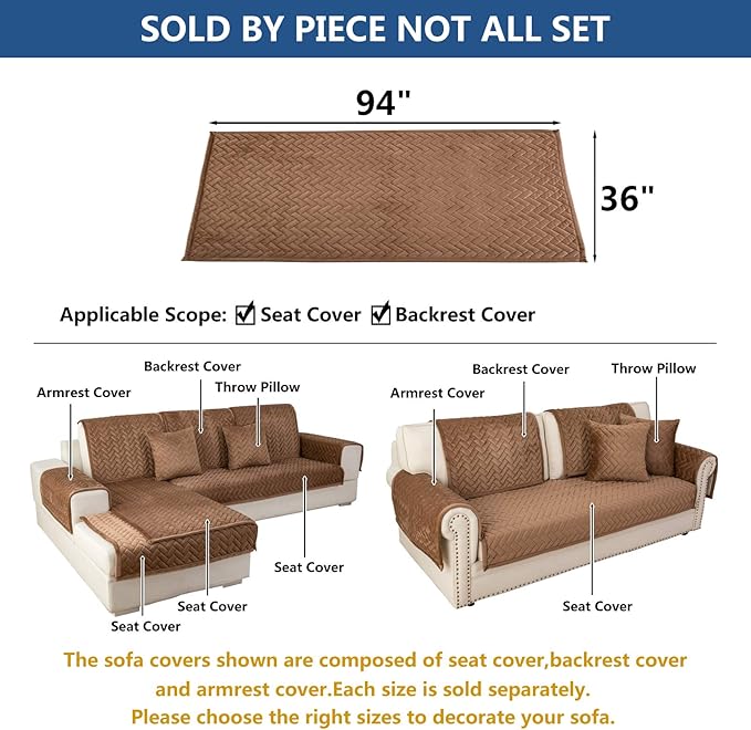 Eismodra Couch Cover, Sectional Couch Covers, Sofa Covers - Image 5