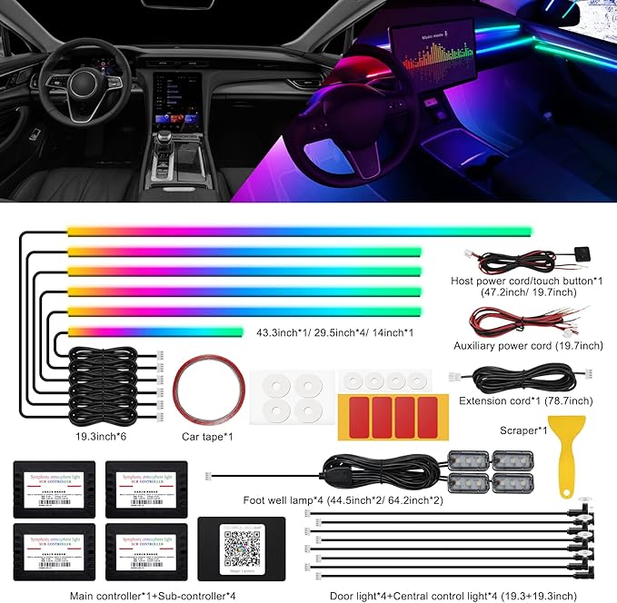 Dreamcolor Acrylic Interior Car LED Strip Light - Image 3
