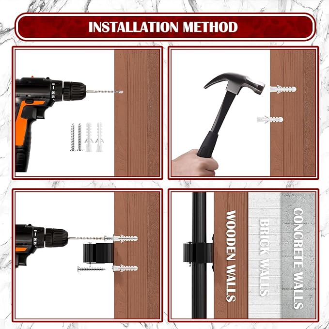 3-H Broom Holder Wall Mount 8 Pack, Mop and Broom Holder - Image 5