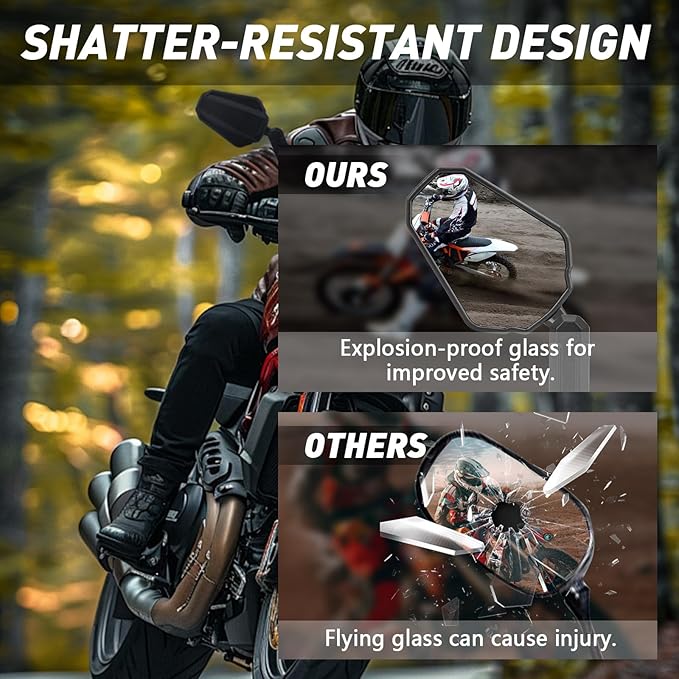 Motorcycle Mirrors, ATV Rear View Mirror - Image 6