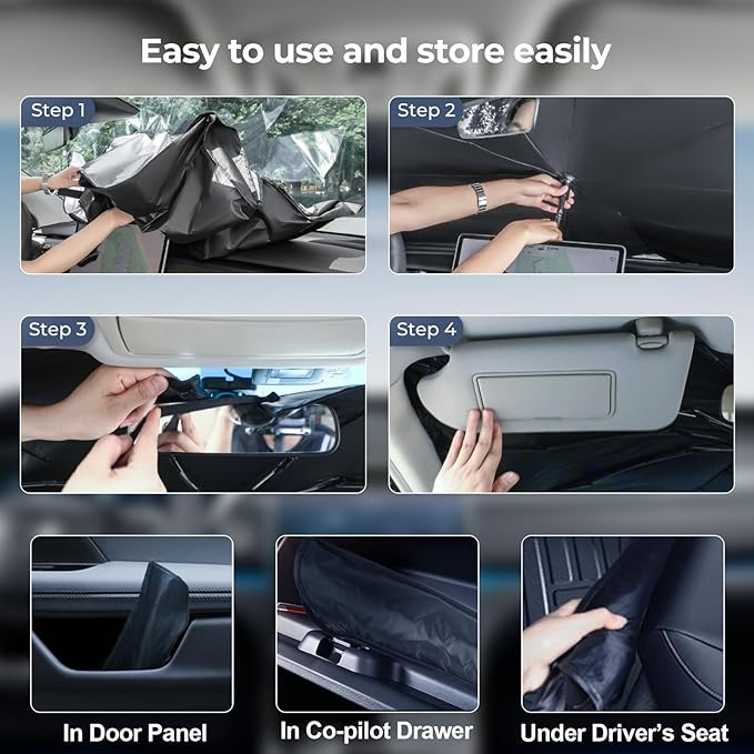 Windshield Sun Shade Umbrella: for Toyota Camry SE XSE LE XLE Hybrid - Image 5