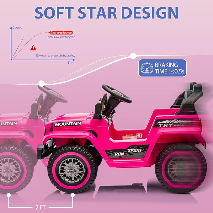 Hetoy Kids Ride On Truck Car, 12V Battery Powered Electric Car w/Parent Remote - Image 4