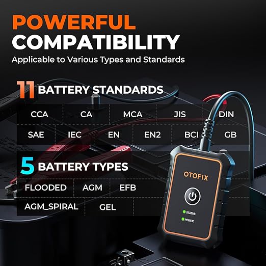 OTOFIX Car Battery Tester BT1 Lite, 6V 12V 100-2000 CCA Car Battery Analyzer - Image 3