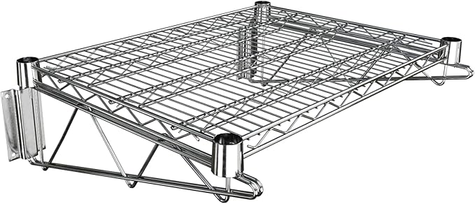 18" x 24" Chrome Wire Wall Mount Shelf by Krollen+Industrial