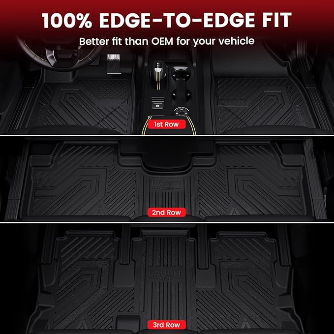 LASFIT Floor Mats&Trunk Mat for Toyota Highlander 2014-2019, All Weather TPE - Image 8