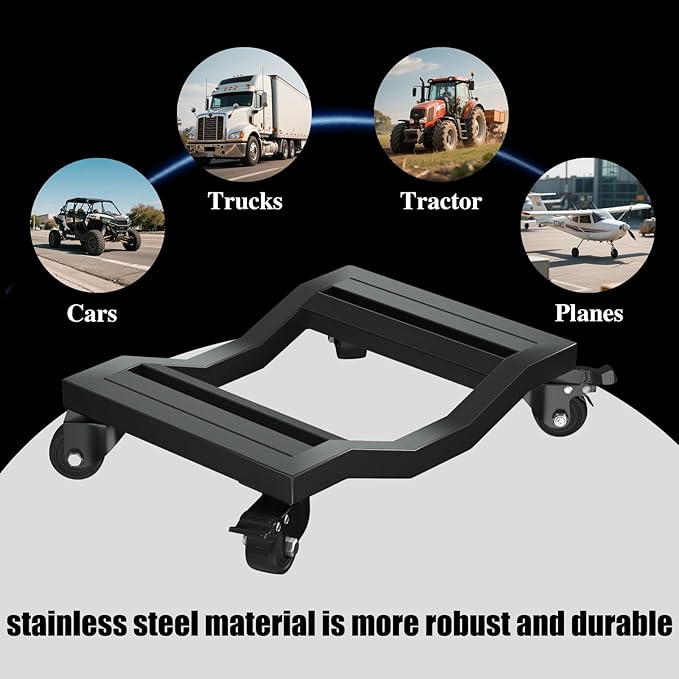 I'EZONK Industrial Stainless Steel Car Dolly Set of 2-6, 084kg Capacity | Pro - Image 7
