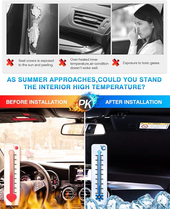 KUST Windshield Sun Shade for 2006–2010 Dodge Charger Window Shade Sun Visor - Image 4