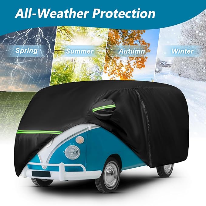 Waterproof Car Covers for 1950-1992 VW Bus T1 T2 T3, 420D Oxford Cloth Sun Heat - Image 7