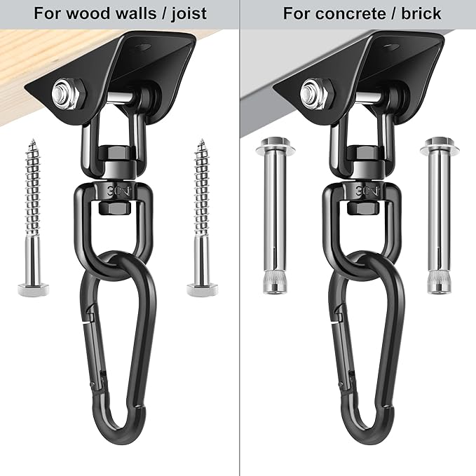 Porch Swing Hanging Kit, 360°Rotating 1200 lb Capacity Hanger - Image 5