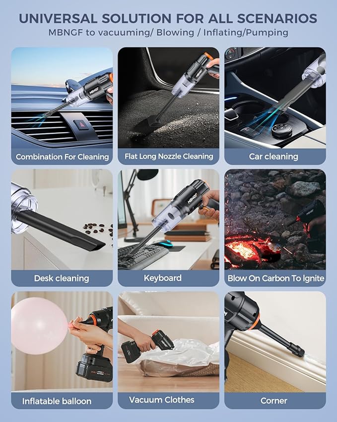 Car Vacuum Portable Cordless, 35000PA High Power Suction & Blower, Wireless - Image 2