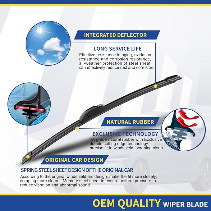3 Wipers Factory Replacement For 2008-2018 Jeep Wrangler JK 2007 2008 2009 - Image 4