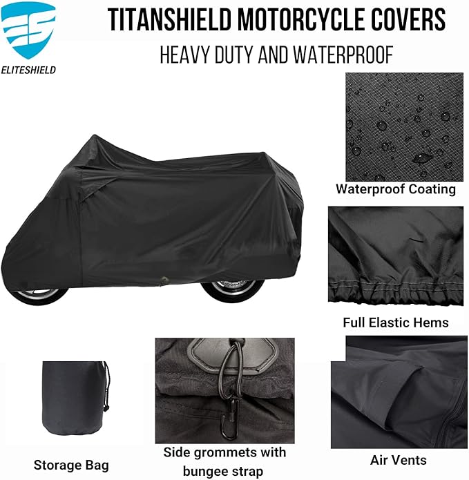 Deluxe Motorcycle Cover, Waterproof All Weather Outdoor Protection Universal - Image 2