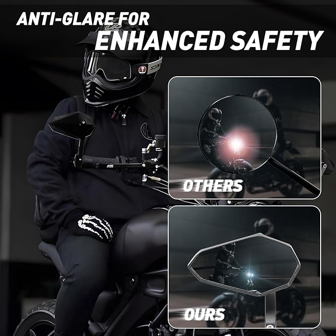 Motorcycle Mirrors for Handlebars, Bar End Motorcycle Mirrors, Rear View - Image 6