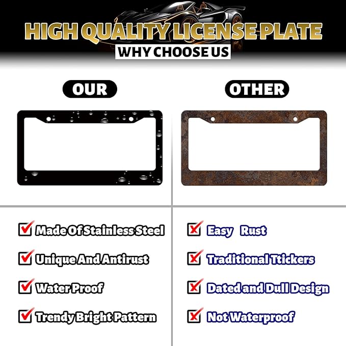 Purple Mandala License Plate Frame Hippie Boho License Plate Holder Stainless - Image 7
