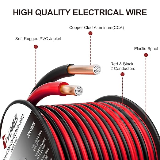 10 Gauge Wire 25FT, 10AWG Red Black Electrical Wire LED Strips Extension Cord - Image 2