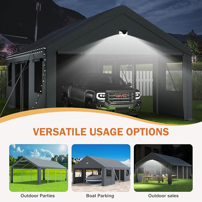 Carports 10X16 Heavy Duty，Portable Car Port Garage，Carport Canopy - Image 9