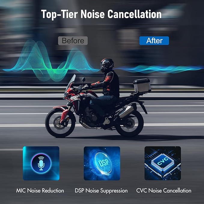 TK-X4 Motorcycle Bluetooth Headset, 6 Riders 2000m Helmet Intercom - Image 3