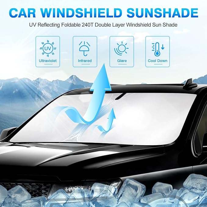 KUST Windshield Sun Shade for 2015-2020 Ford F150 Accessories Pickup Truck - Image 2