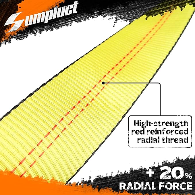 2 Pack Tow Strap 2" x 20 ft 20000 lbs Break Strength Kinetic Recovery Tow Rope - Image 3