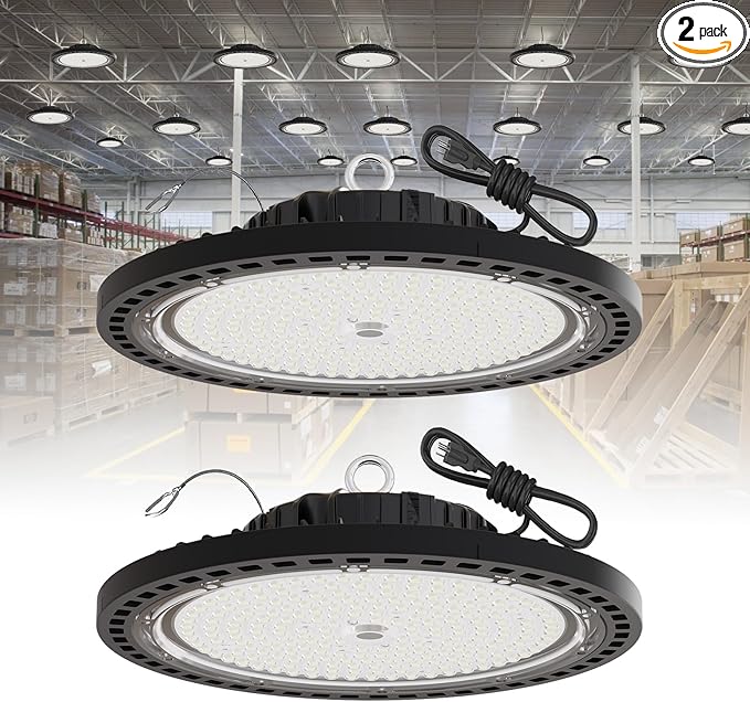 2 Pack UFO LED High Bay Light 200W, 29000 LM, 5000K by GGTH