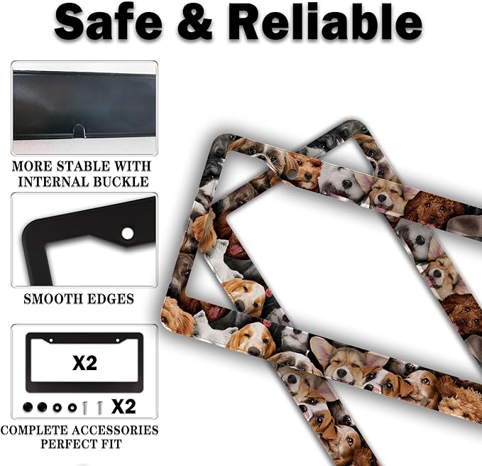 License Plate Frames Multicolor Custom License Plate Frame Dogs Collection - Image 4