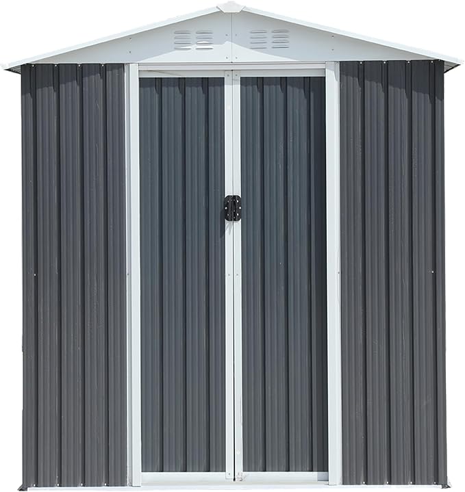 6x4 FT Outdoor Storage Shed, Metal Garden Shed - Image 6